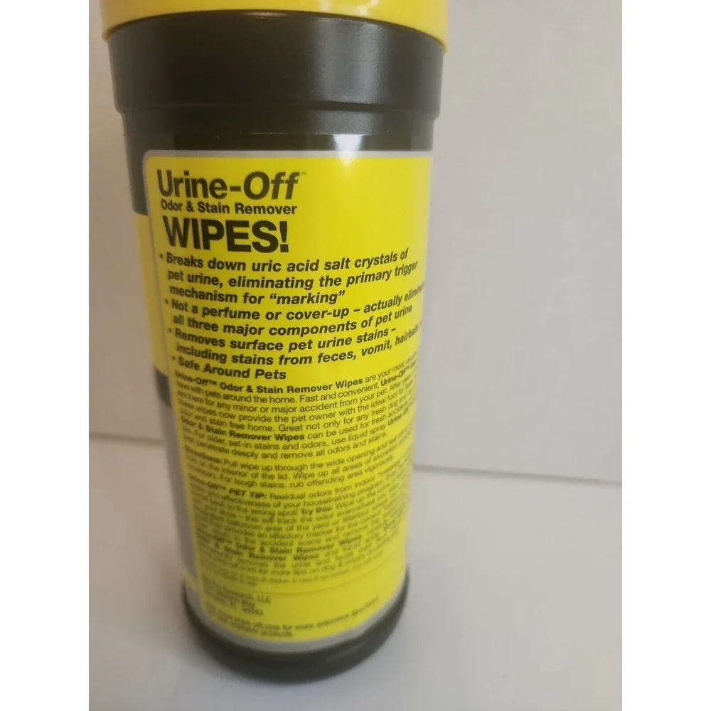Urine Off Pet Odor & Stain Remover wipes dog / cat 35 CT wipes pet cleaning